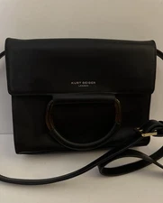 Kurt Geiger London Leather Black Purse Crossbody Shoulder Handbag Clutch Bag
