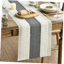 Farmhouse Rustic Table Runner, Seasonal 12" x 72", Table Runner Dark Grey