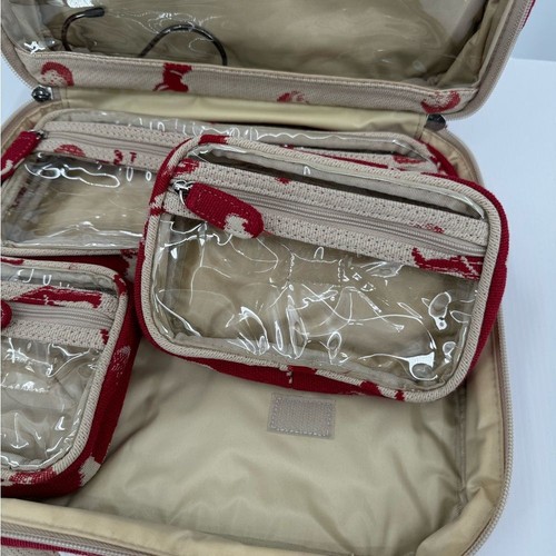 Estuche esencial de viaje con gráficos de golf rojo de lona REA Creations vintage - Imagen 4 de 8