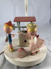 Vintage 1950s Jack  Jill Nursery Wooden 3 Way Lamp Night Light Nightlight Works