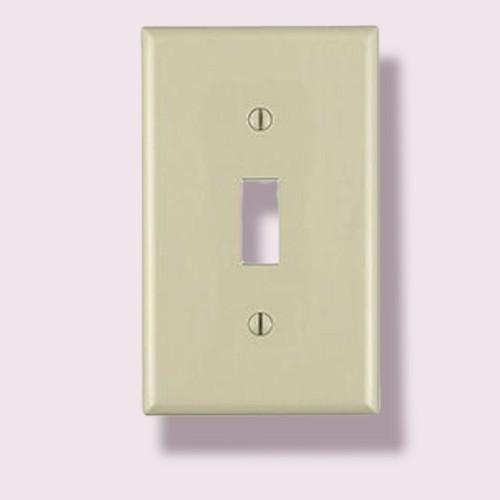 Leviton 80701-I 1-Gang Toggle Device Switch Wallplate Ivory (Qty 20) - Picture 2 of 3