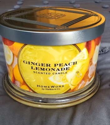 Homeworx by Harry Slatkin 18 oz candle GINGER PEACH LEMONADE 