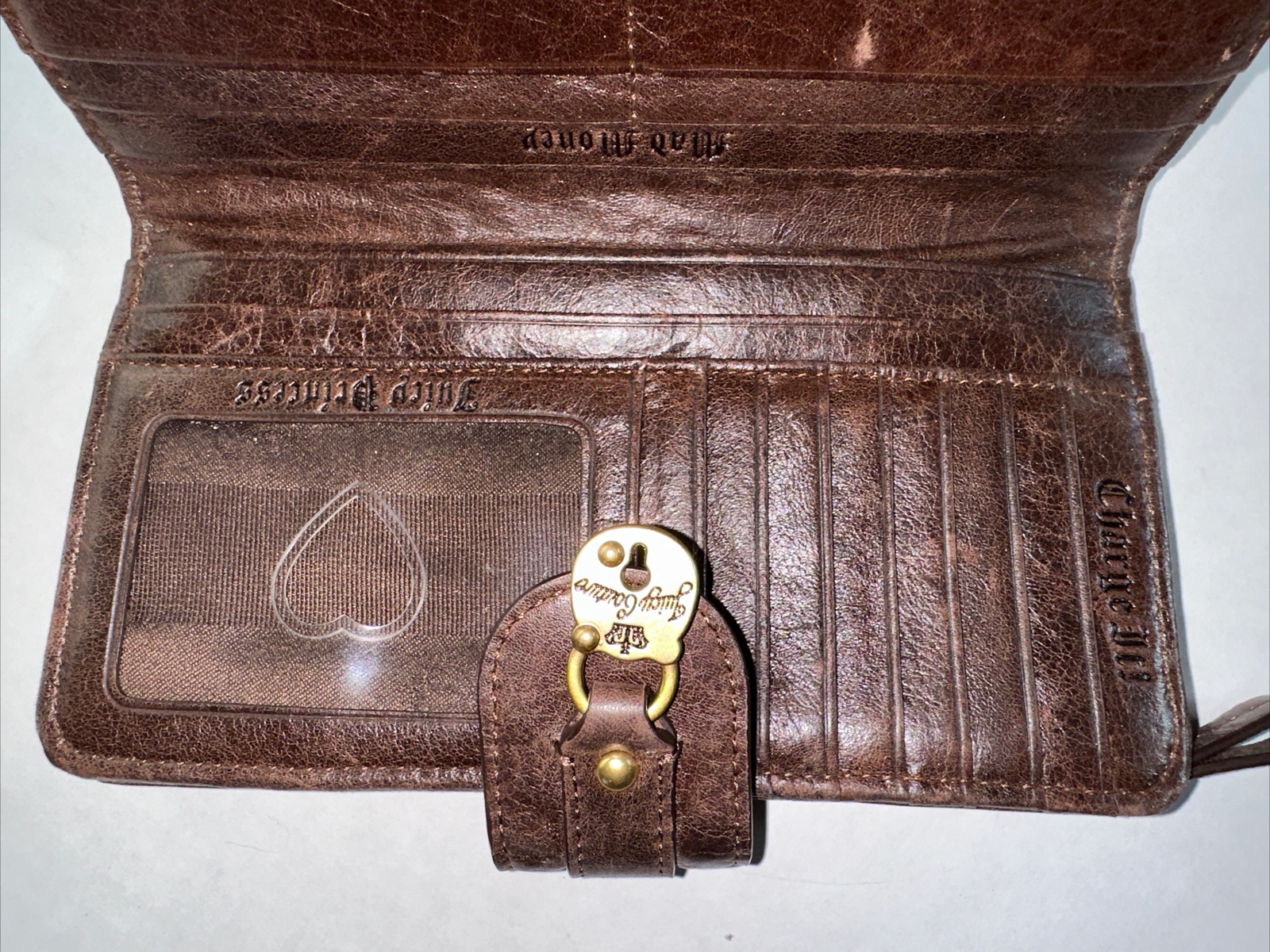 Juicy Couture Brown Leather Juicy Princess Wallet With ID, CC, Change, Cash image 7