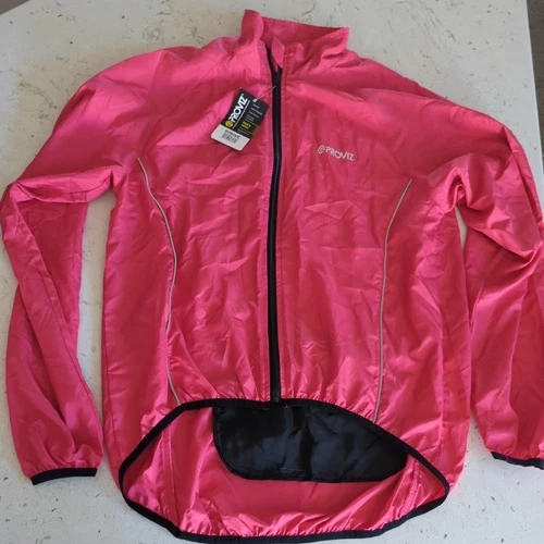 Proviz Softshell Cycling Jacket Women 12 Reflective Full Zip Pink Black BNWT