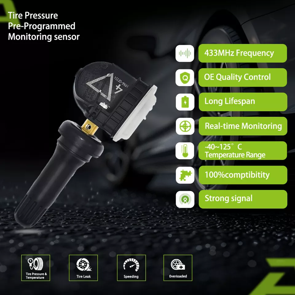 Sensor de presión de neumáticos TPMS 433 MHz genuino OEM 13598773 4 piezas para GMC Buick Chevy Foto 3 de 4