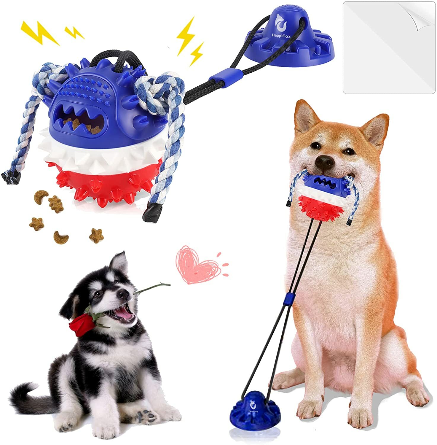 tug of war rope dog toy suction cup