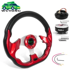 12.5" Red Steering Wheel Quick Release Hub Adapter 174H For Ford Mustang 84-04