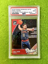 TRAE YOUNG HOLO PRIZM ROOKIE CARD PSA 9 MINT 2018 Optic Trae Young FAST BREAK RC