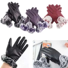 Women's Ladies Lambskin Leather Gloves Thermal Winter Warm Driving Soft Lining
