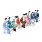 10 pcs. Sitting 1:32 Scale Figures Miniature Model People Sitting Male & Female
