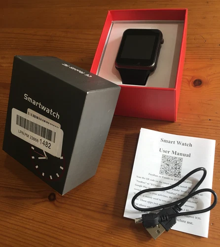Multi-Function Smartwatch, Android/iOS Compatible, Black
