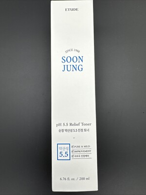 NIB ETUDE SoonJung pH5.5 Relief Toner 200ml, Hypoallergenic For Sensitive Skin