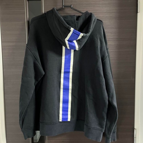 Made in Japan BEAMS Pullover Parka Hoodie Sweatshirt Black Line Men Size L Used - Picture 8 of 11