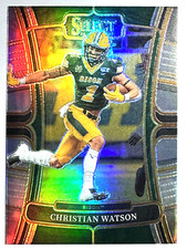 CHRISTIAN WATSON Packers 2023 Panini Select SILVER HOLO PRIZM PARALLEL Card #62