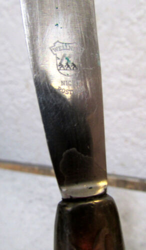 Cuchillo mantequilla utensilio Wellner Alemania vintage con diseño de conejo en relieve, genial - Imagen 3 de 5