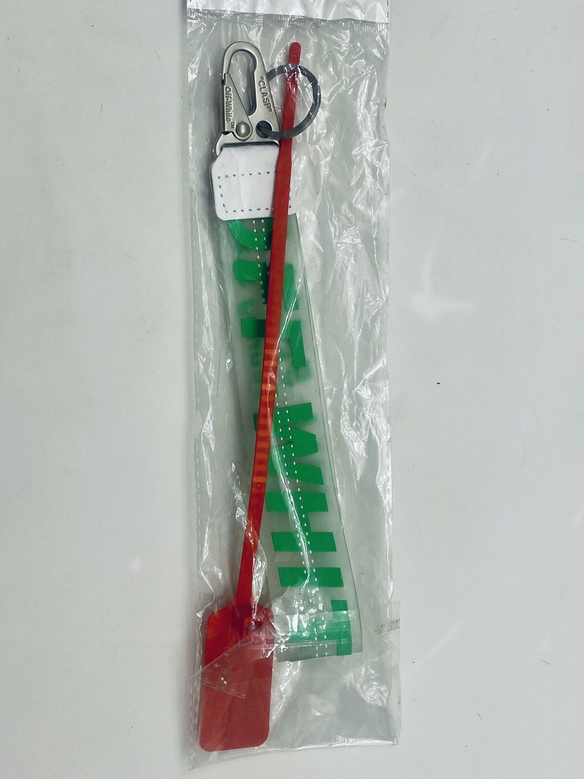 OFF-WHITE Neon Green 10 Inch Keychain Lanyard with Zip Tie 2013 Collection