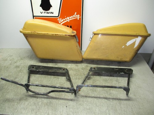 HARLEY DAVIDSON FL FLH PANHEAD SHOVELHEAD SADDLEBAGS W/ MOUNTS SUITCASE LATCH
