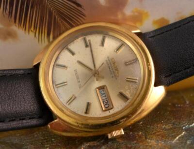 Classic 38mm Gold Plate Seiko 8306 8090 Sea Lion Seikomatic Mens
