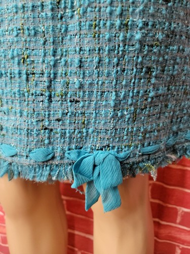 JON By Teri Jon Blue Tweed Size 8 Women's Skirt Wool Blend NEW #CB6 - Picture 2 of 9