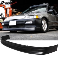 Fits 88-91 Honda Civic Ef Cs Style Front Bumper Lip Spoiler Unpainted Black Pu