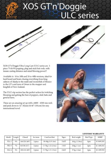 2018 HAMACHI 9'6 XOS GT'n'Doggie Ultra Cast 10 - 20lb Japanese spin fishing rod - Picture 3 of 13