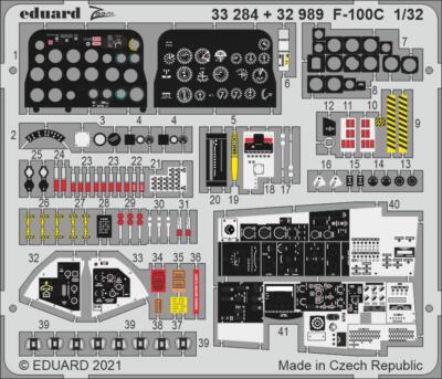 MW22 EDUARD 32989 F-100C INTERIOR 1/32 1/32 PE SET for TRUMPETER