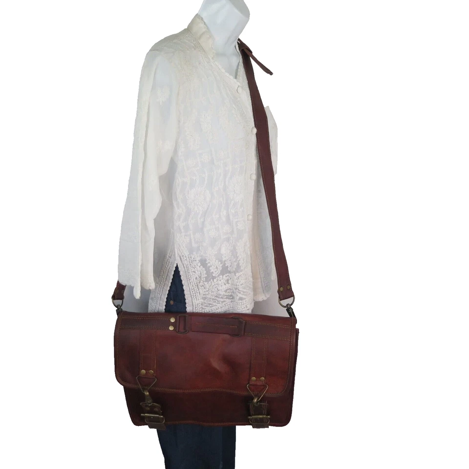 Bolso de cuero | Mensajero | Cierre de metal | Cremallera | Bolso de hombro | Hecho a mano Foto 2 de 4