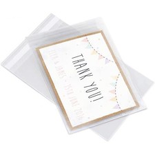 200 Pack Clear Resealable Cello Poly Bags Fits 5x7 Inch Prints Photos Cards