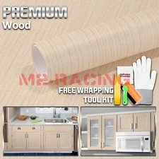 Premium Wood Grain Vinyl Wrap Sticker Car Home Kitchen Decoration Big Cut #1531