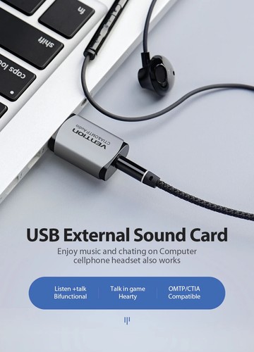 USB External Sound Card 2-in-1 3.5mm USB Adapter Audio Interface For EarPods New - 第 9/18 張圖片