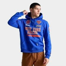 New York Knicks Pro Standard NBA Fast Lane Mens Fleece Hoodie Blue M NWT $120