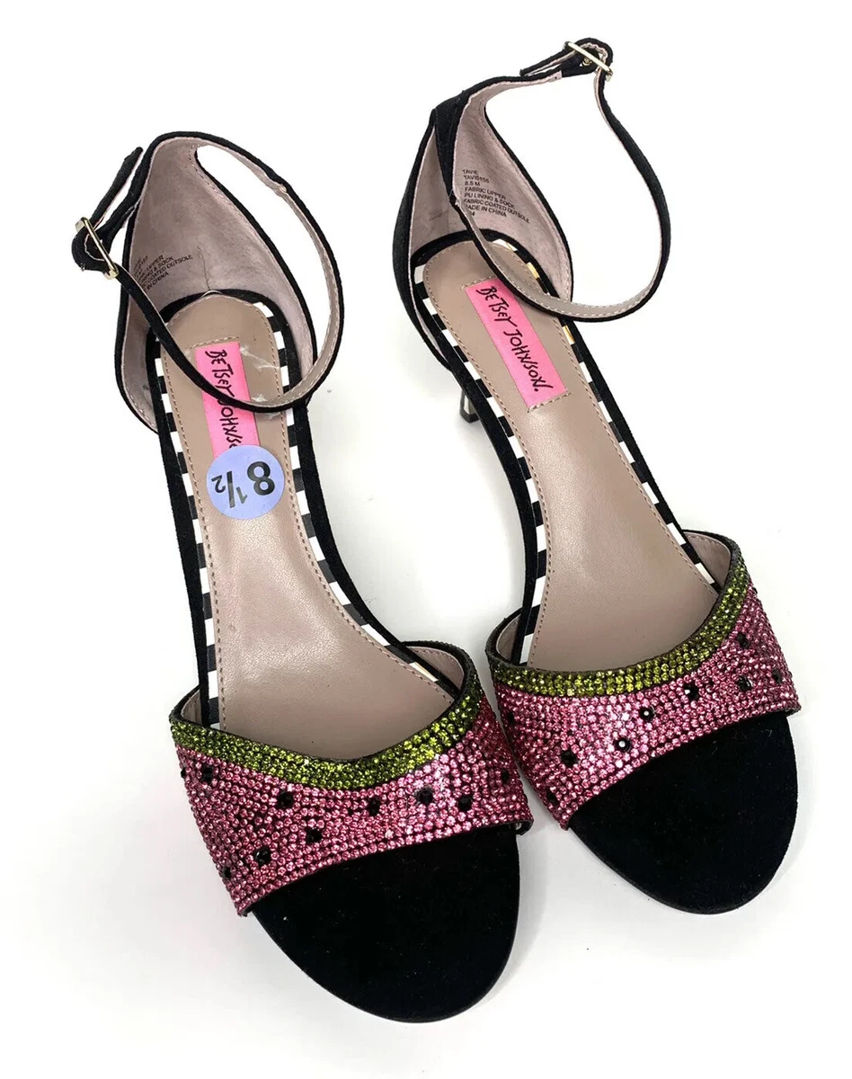 Betsey Johnson Tavie Rhinestone Watermelon Sandal Heel Women 8.5M