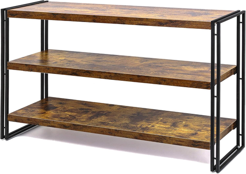 3-Tier Rustic Wood and Metal Industrial Bookshelf for Home Office, Bedroom, Kitc - Picture 11 of 12