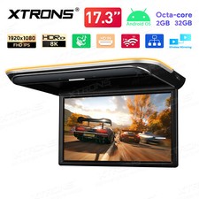 17.3" Full HD 1080P Android Octa Core Car Roof Flip Down Monitor HDMI Overhead