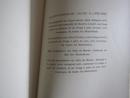 Sylvie / Gérard de Nerval / Chez Ferroud 1943 / Numéroté sur vélin / Relié - Foto 3 di 7