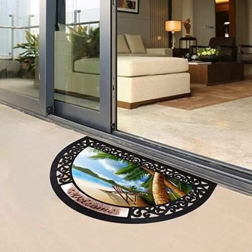 Halbrunde Gummi Willkommen Fußmatte, dekorative Indoor Outdoor Urlaub Fußmatte - Bild 25 von 30