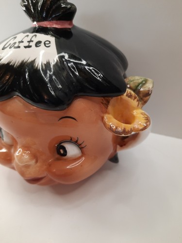 Lefton Vintage Ms. Coffee 1950s Figural Face *Has been Repaired. SEE PHOTOS* - Picture 3 of 10