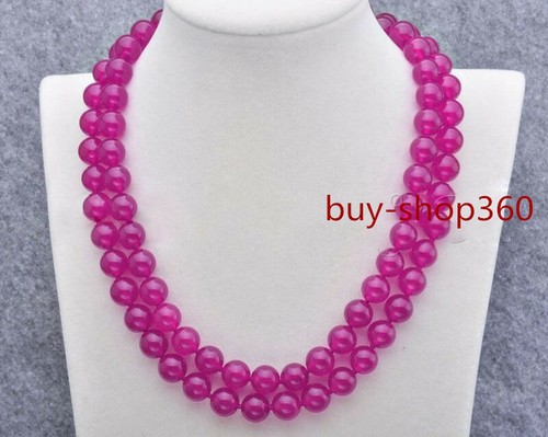 Fashion Women's 8/10/12mm Natural Jade Gemstone Round Beads Necklace Long 36 in - Picture 10 of 23