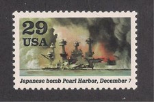 JAPANESE BOMB PEARL HARBOR - WORLD WAR II - U.S. POSTAGE STAMP - MINT CONDITION