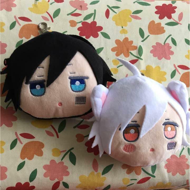Mafumafu Plush Pass Case Pouch 2 Set Shiromafu Kuromafu Fukuya