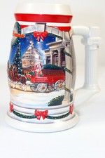 Budweiser Clydesdale Holiday At The Capitol 2001 Christmas Stein 7"