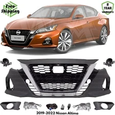 Front Bumper Cover & Grille Assembly Kit For 2019-2022 Nissan Altima