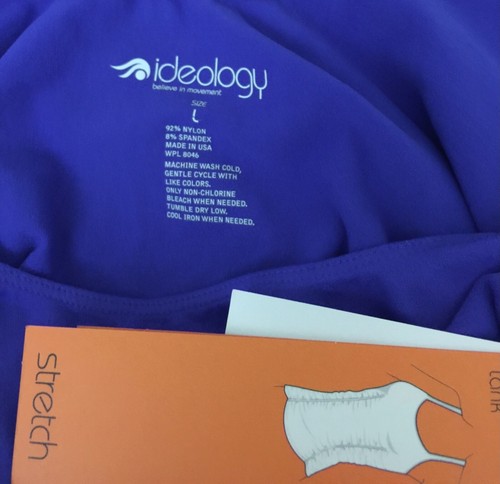 Ideology Women’s Purple Sleeveless Ruched Sides Seamless Stretch Tank Size L NWT - 第 7/8 張圖片