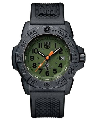 Luminox Navy Seal 3500 Green Dial Rubber Strap Men's Watch XS.3517.NQ.SET #0365