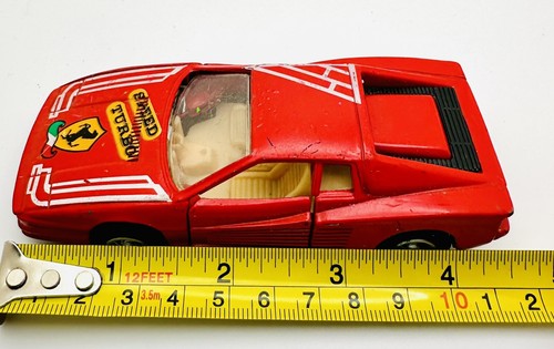 Vintage Ferrari Testarossa 1/43 Scale 4.5” Toy Speed Turbo Italian Car Mustache - Picture 5 of 6