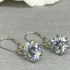 5.00 Ct White Treated Diamond Solitaire Earrings Color F Clarity VVS1 Certified