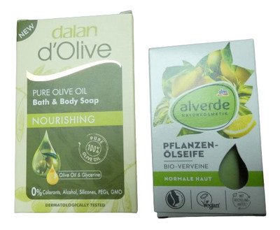 2 Stück Seife Olivenöl und alverde