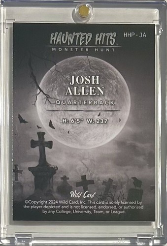 Josh Allen 2024 Wild Card Haunted Hits Monster Hunt PRC 1/2 Pumpkin Cracked Ice - Imagen 4 de 6