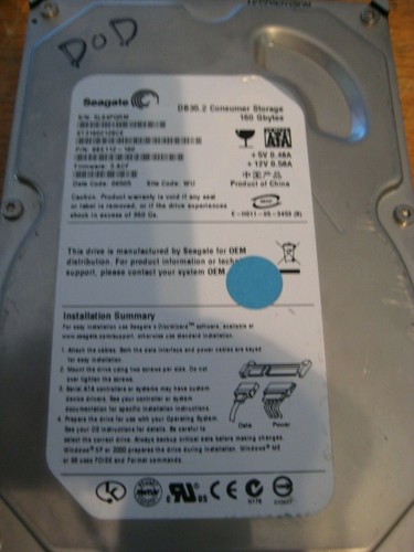 Seagate ST3160212SCE P/N: 9BE112-160 160 GB F/W: 3.ACF WU - Foto 2 di 4