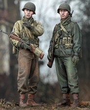 1/35 Resin Model Kit WWII US Army Infantry Set 2 Figures Unassembled Unpainted